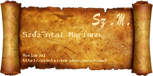 Szántai Mariann névjegykártya