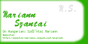 mariann szantai business card